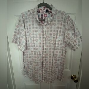 Marvel Capitan America Men's Casual Shirt with Red and Blue Shield Design